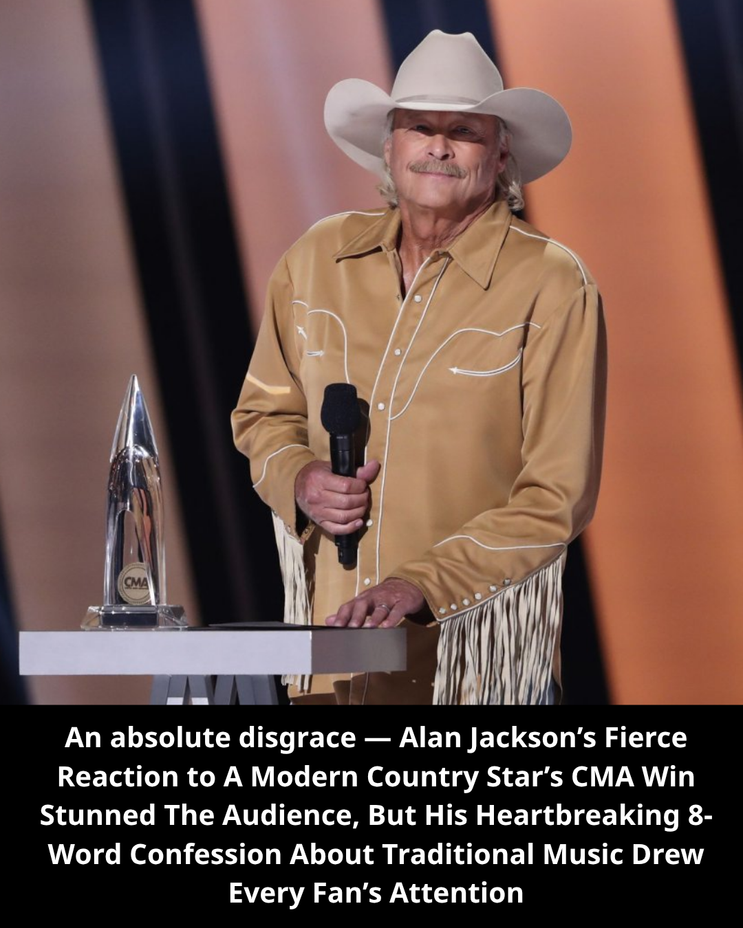 An absolute disgrace — Alan Jackson’s Fierce Reaction to A Modern Country Star’s CMA Win Stunned The Audience, But His Heartbreaking 8-Word Confession About Traditional Music Drew Every Fan’s Attention