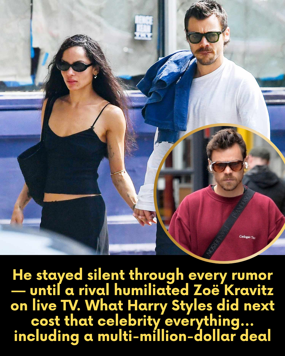 He stayed silent through every rumor — until a rival humiliated Zoë Kravitz on live TV. What Harry Styles did next cost that celebrity everything… including a multi-million-dollar deal.