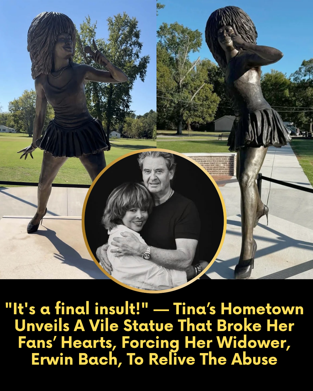 “It’s a final insult!” — Tina’s Hometown Unveils A Vile Statue That Broke Her Fans’ Hearts, Forcing Her Widower, Erwin Bach, To Relive The Abuse
