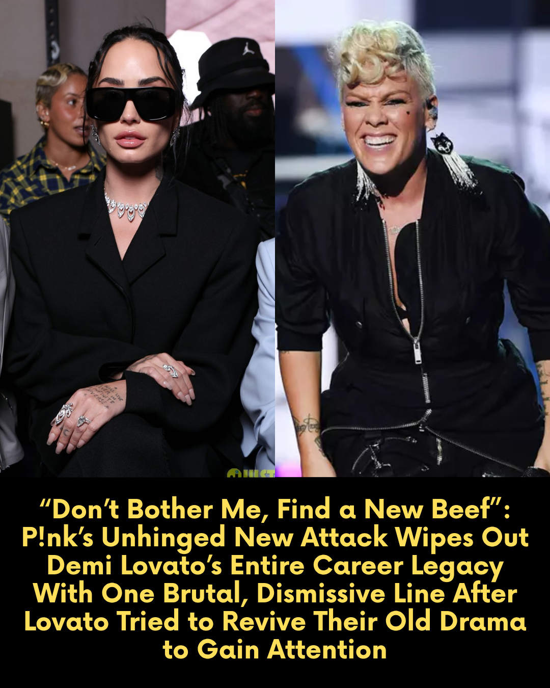 “Don’t Bother Me, Find a New Beef”: P!nk’s Unhinged New Attack Wipes Out Demi Lovato’s Entire Career Legacy With One Brutal, Dismissive Line After Lovato Tried to Revive Their Old Drama to Gain Attention