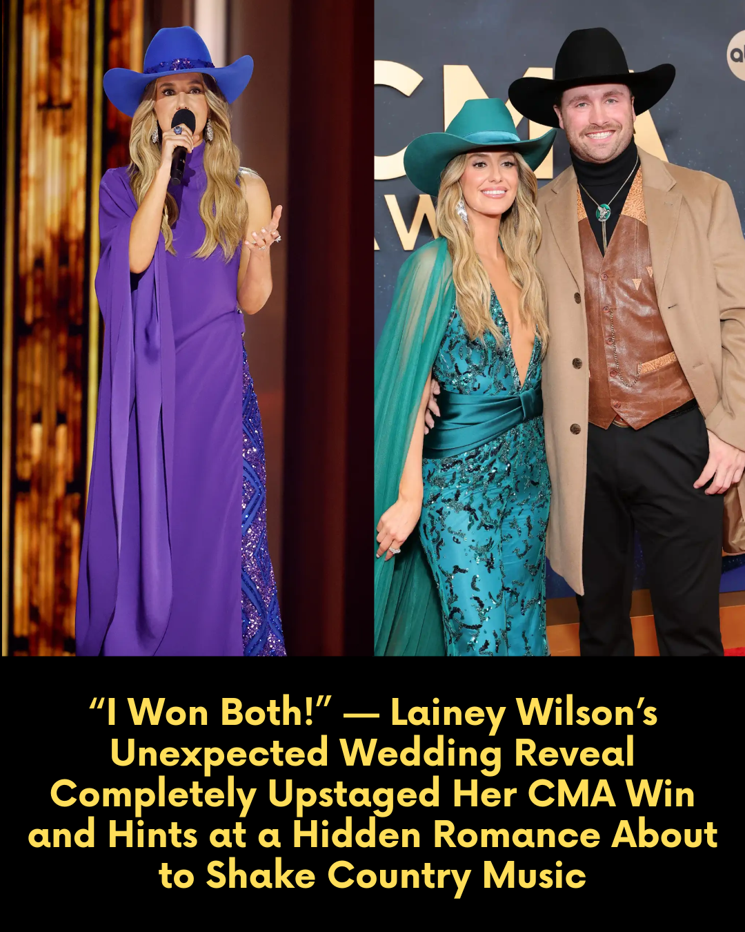 “I Won Both!” — Lainey Wilson’s Unexpected Wedding Reveal Completely Upstaged Her CMA Win and Hints at a Hidden Romance About to Shake Country Music