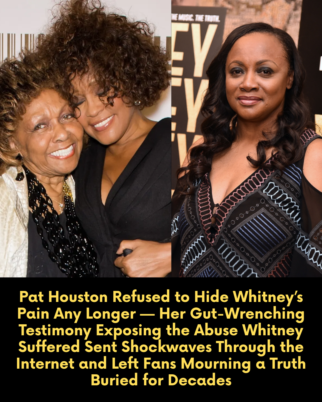 Pat Houston Refused to Hide Whitney’s Pain Any Longer — Her Gut-Wrenching Testimony Exposing the Abuse Whitney Suffered Sent Shockwaves Through the Internet and Left Fans Mourning a Truth Buried for Decades