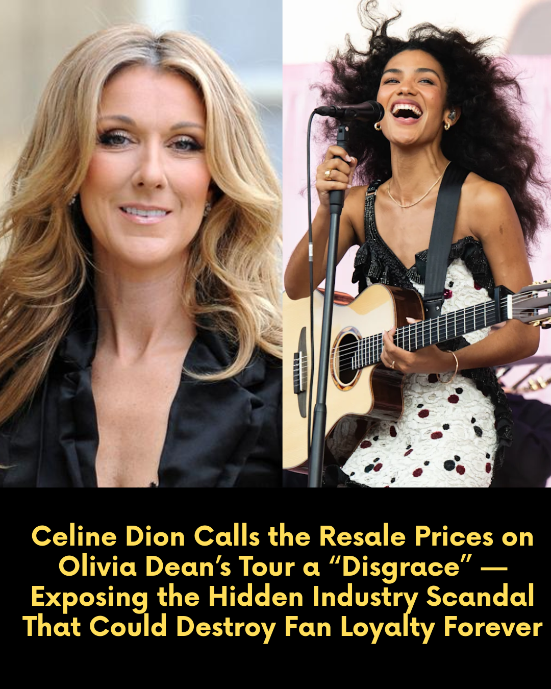 Celine Dion Calls the Resale Prices on Olivia Dean’s Tour a “Disgrace” — Exposing the Hidden Industry Scandal That Could Destroy Fan Loyalty Forever