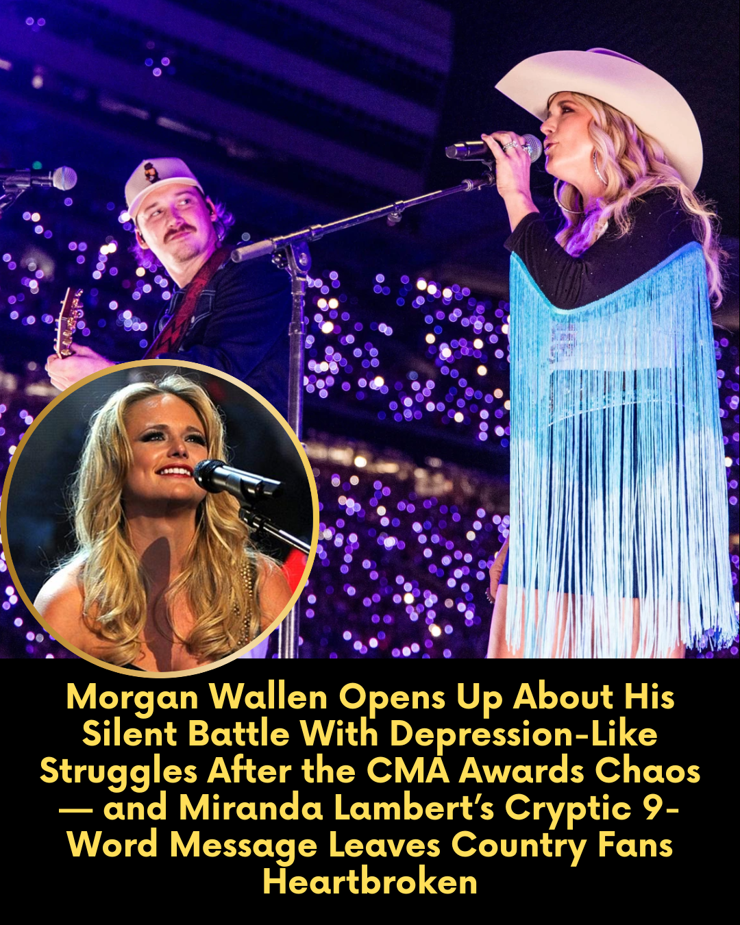 Morgan Wallen Opens Up About His Silent Battle With Depression-Like Struggles After the CMA Awards Chaos — and Miranda Lambert’s Cryptic 9-Word Message Leaves Country Fans Heartbroken