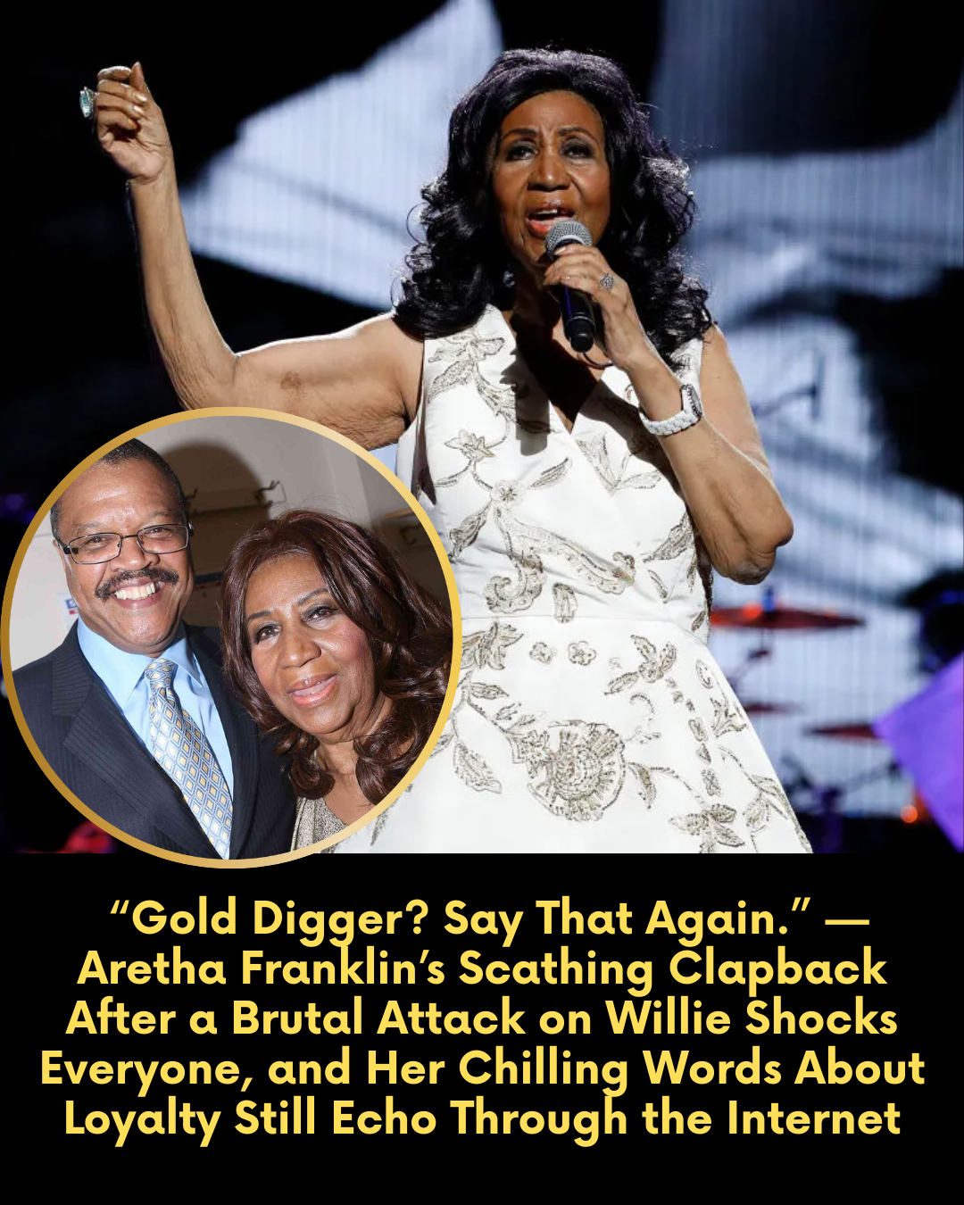 “Gold Digger? Say That Again.” — Aretha Franklin’s Scathing Clapback After a Brutal Attack on Willie Shocks Everyone, and Her Chilling Words About Loyalty Still Echo Through the Internet