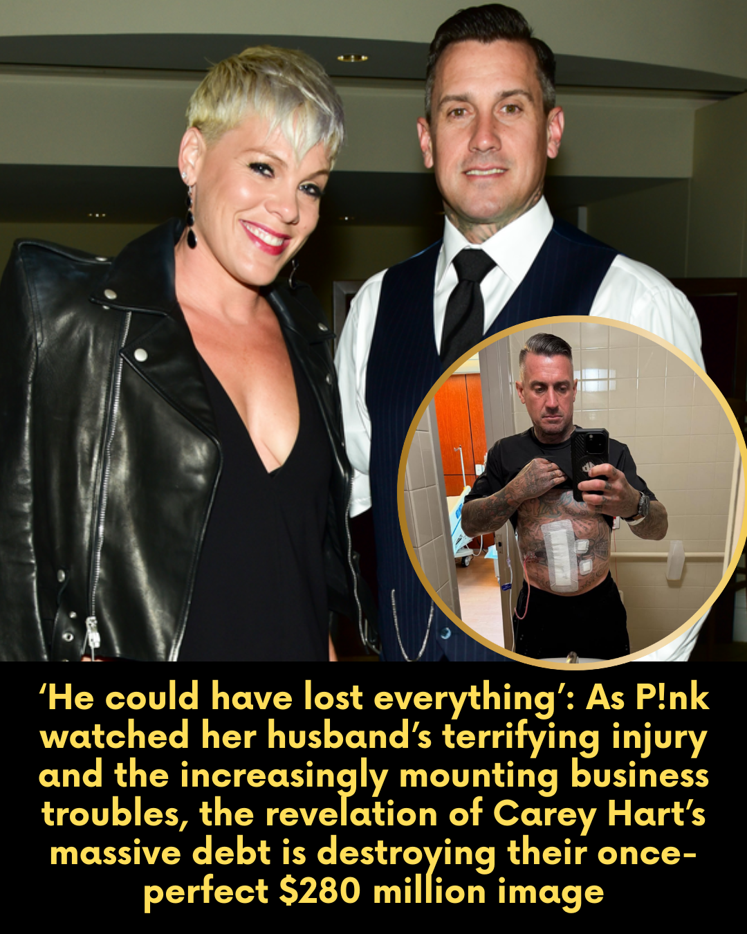 ‘He could have lost everything!’ — As P!nk watched her husband’s terrifying injury and the increasingly mounting business troubles, the revelation of Carey Hart’s massive debt is destroying their once-perfect $280 million image.