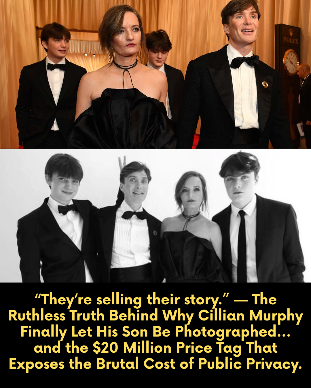 “They’re selling their story.” — The Ruthless Truth Behind Why Cillian Murphy Finally Let His Son Be Photographed… and the $20 Million Price Tag That Exposes the Brutal Cost of Public Privacy.