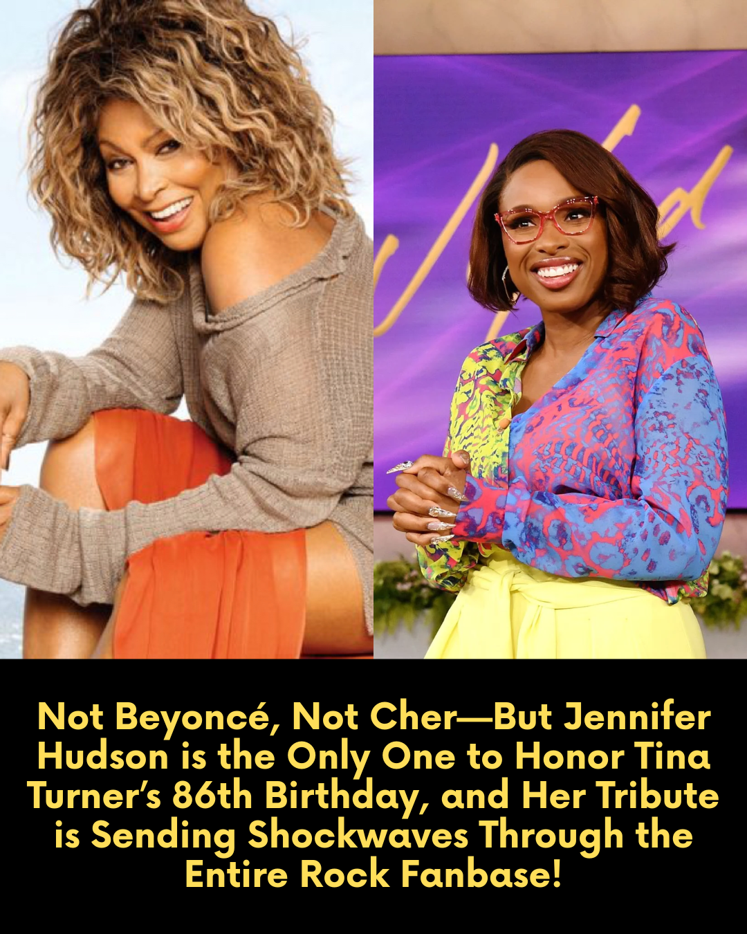 Not Beyoncé, Not Cher—But Jennifer Hudson is the Only One to Honor Tina Turner’s 86th Birthday, and Her Tribute is Sending Shockwaves Through the Entire Rock Fanbase!