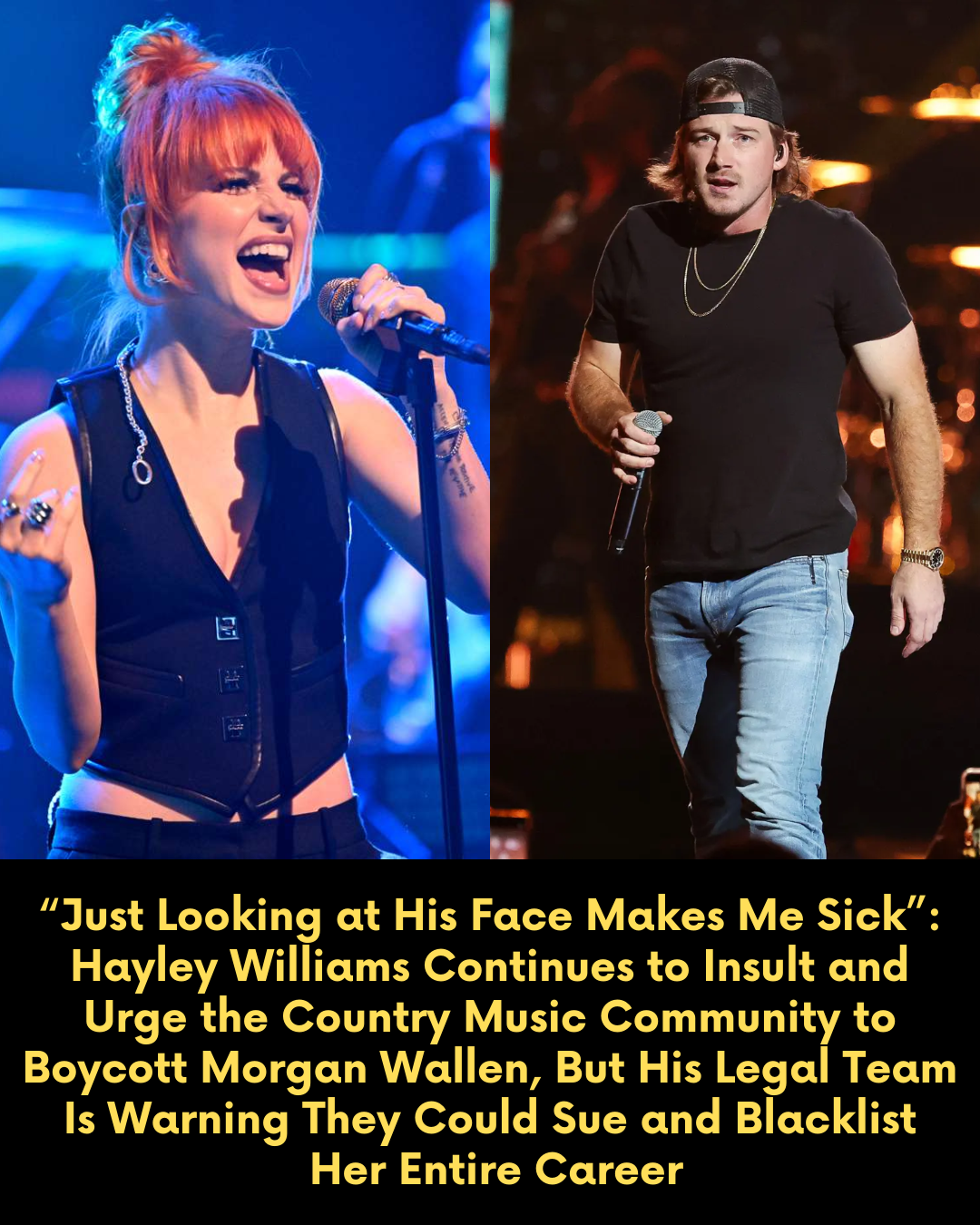 “Just Looking at His Face Makes Me Sick” — Hayley Williams Continues to Insult and Urge the Country Music Community to Boycott Morgan Wallen, But His Legal Team Is Warning They Could Sue and Blacklist Her Entire Career