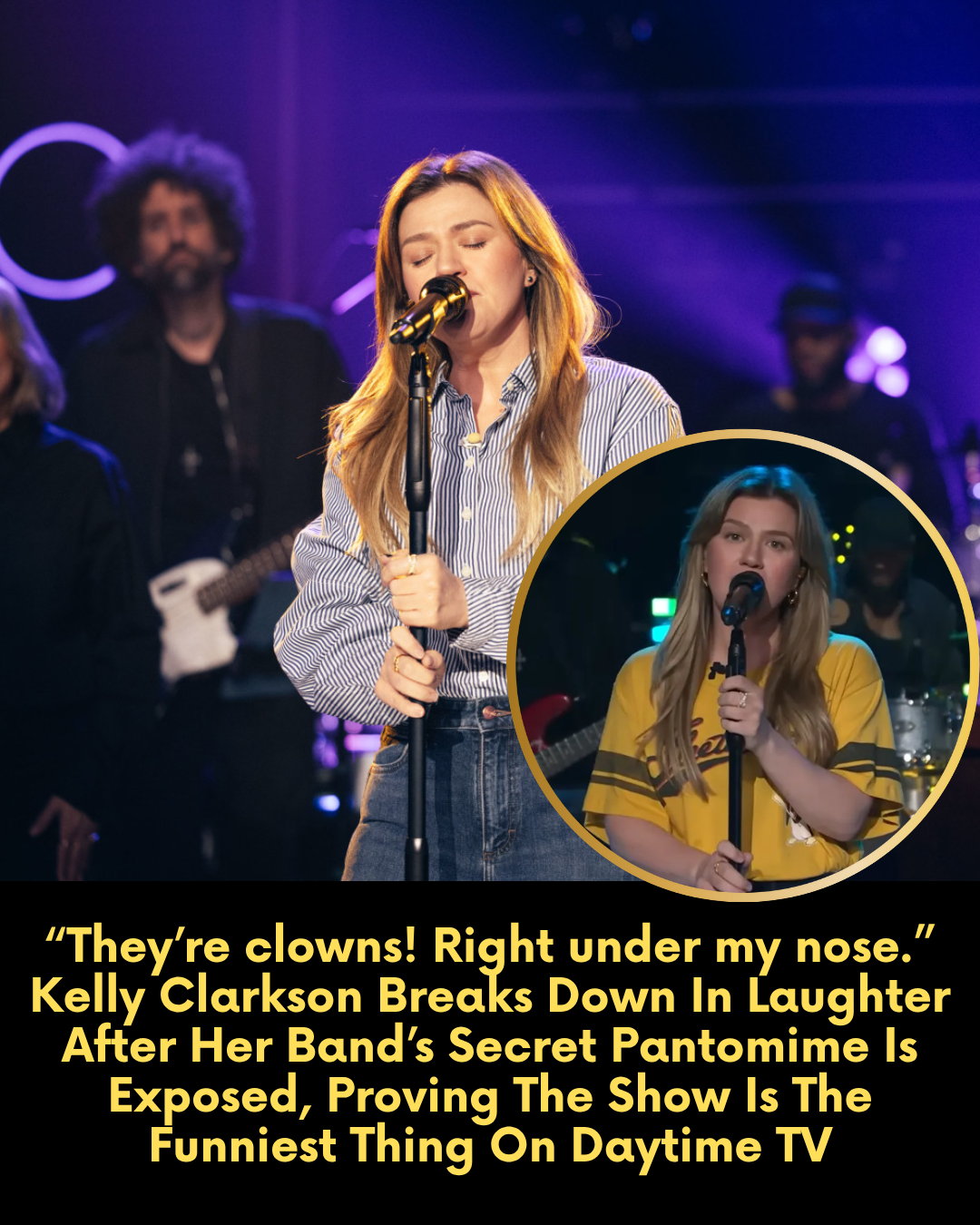 “They’re Clowns! Right Under My Nose.” Kelly Clarkson Breaks Down In Laughter After Her Band’s Secret Pantomime Is Exposed, Proving The Show Is The Funniest Thing On Daytime TV