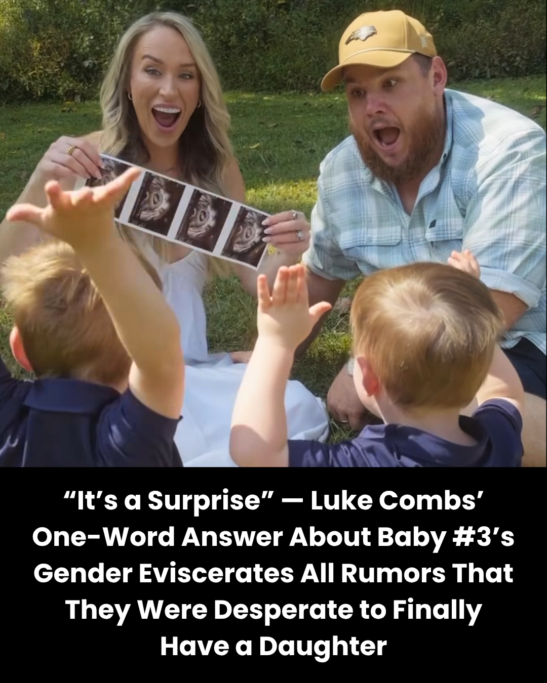 “It’s a Surprise” — Luke Combs’ One-Word Answer About Baby #3’s Gender Eviscerates All Rumors That They Were Desperate to Finally Have a Daughter