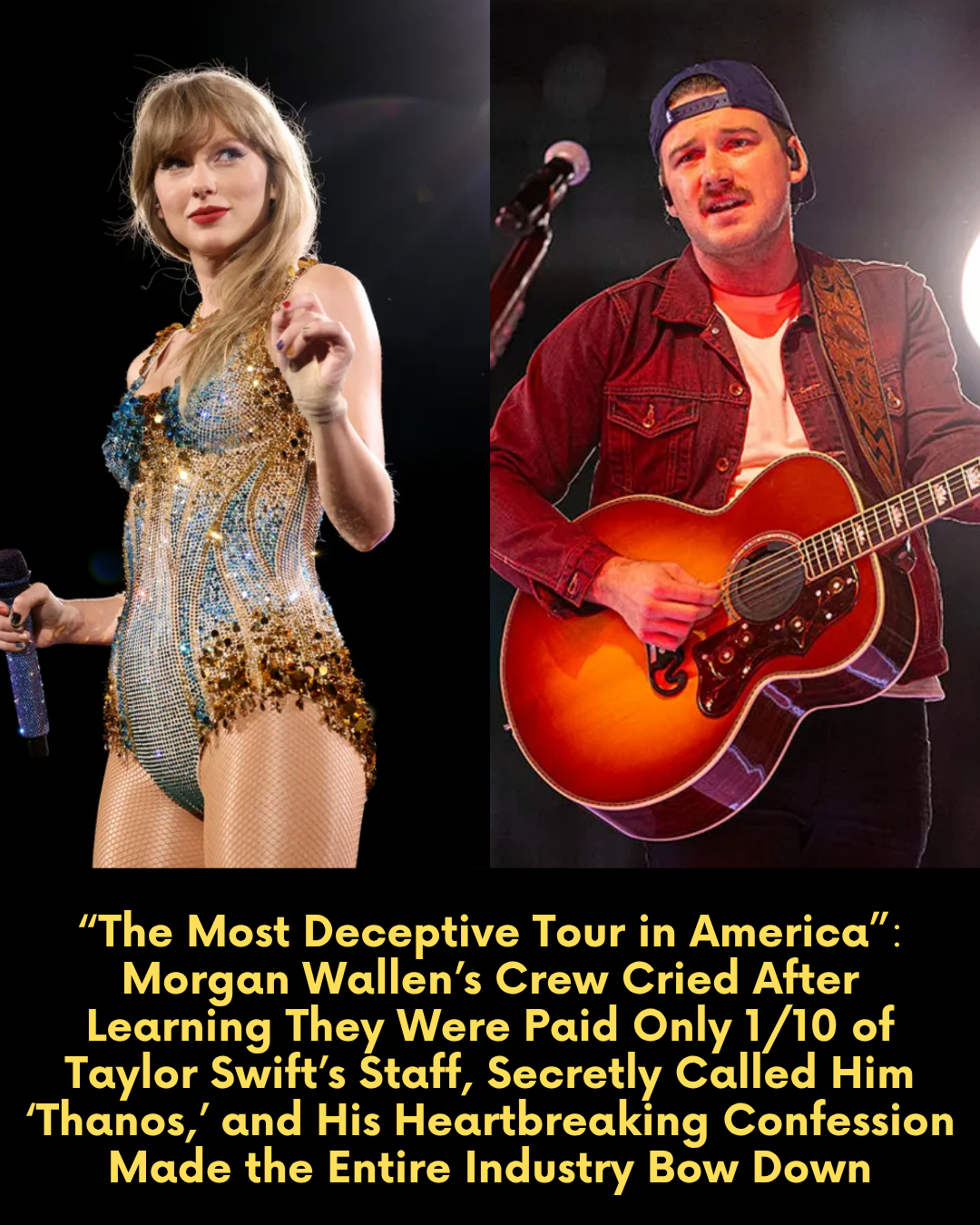 “The Most Deceptive Tour in America” — Morgan Wallen’s Crew Cried Learning They Were Paid Only 1/10 of Taylor Swift’s Staff, Secretly Called Him ‘Thanos,’ And His Confession Made The Industry Bow Down.
