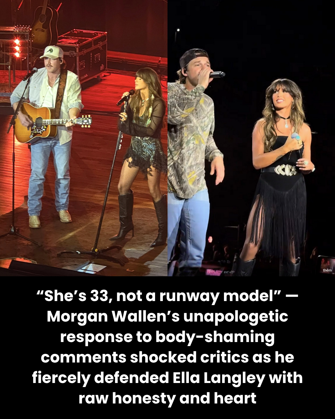 When critics mocked Ella Langley’s body after her latest duet, Morgan Wallen’s unapologetic response — “She’s 26, not a runway model” — changed everything.