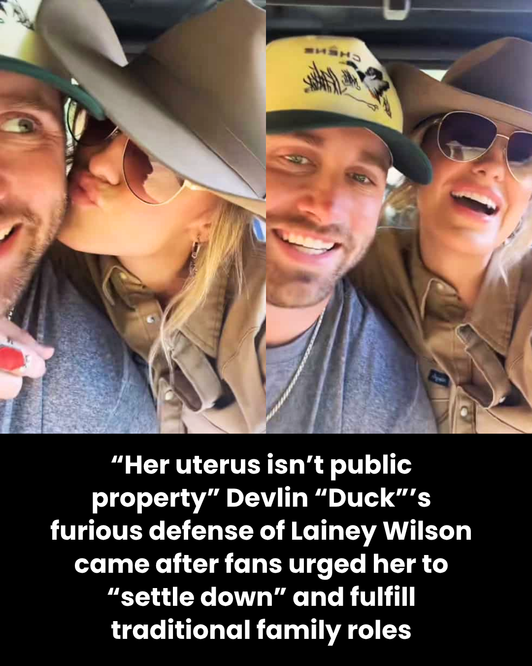 “Her uterus isn’t public property” Devlin “Duck”’s furious defense of Lainey Wilson came after fans urged her to “settle down” and fulfill traditional family roles