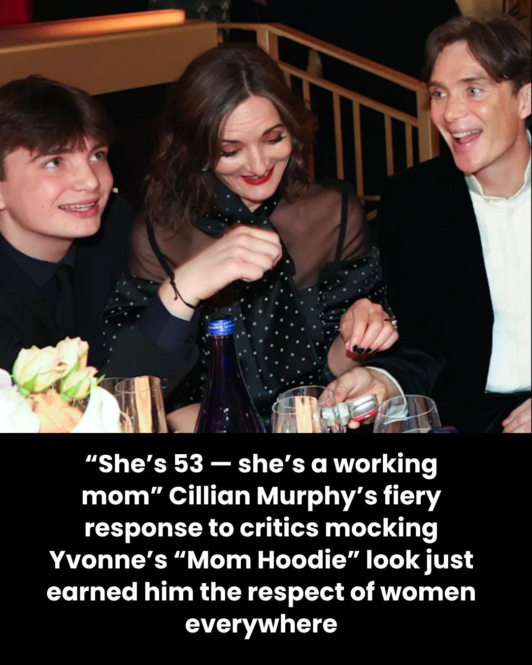 “She’s 53 — she’s a working mom” Cillian Murphy’s fiery response to critics mocking Yvonne’s “Mom Hoodie” look just earned him the respect of women everywhere