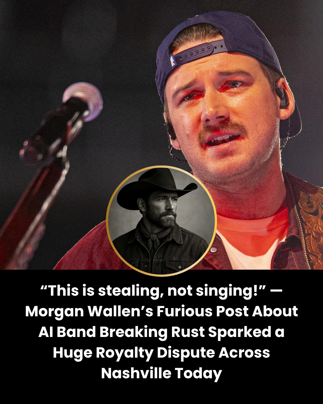 “This is stealing, not singing!” — Morgan Wallen’s Furious Post About AI Band Breaking Rust Sparked a Huge Royalty Dispute Across Nashville Today