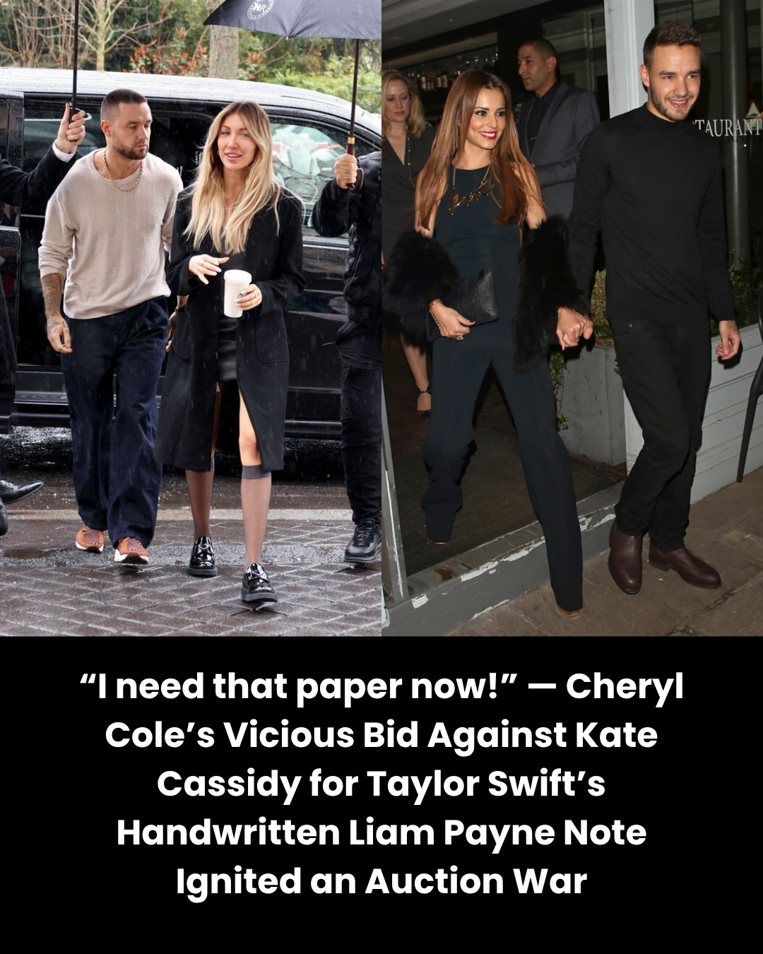 “I need that paper now!” — Cheryl Cole’s Vicious Bid Against Kate Cassidy for Taylor Swift’s Handwritten Liam Payne Note Ignited an Auction War