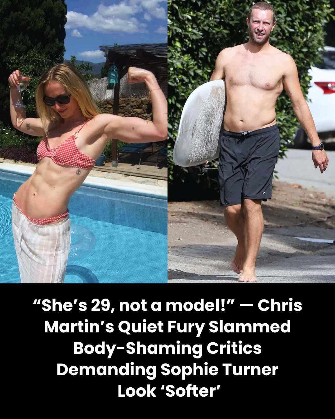 “She’s 29, not a model!” — Chris Martin’s Quiet Fury Slammed Body-Shaming Critics Demanding Sophie Turner  Look ‘Softer’