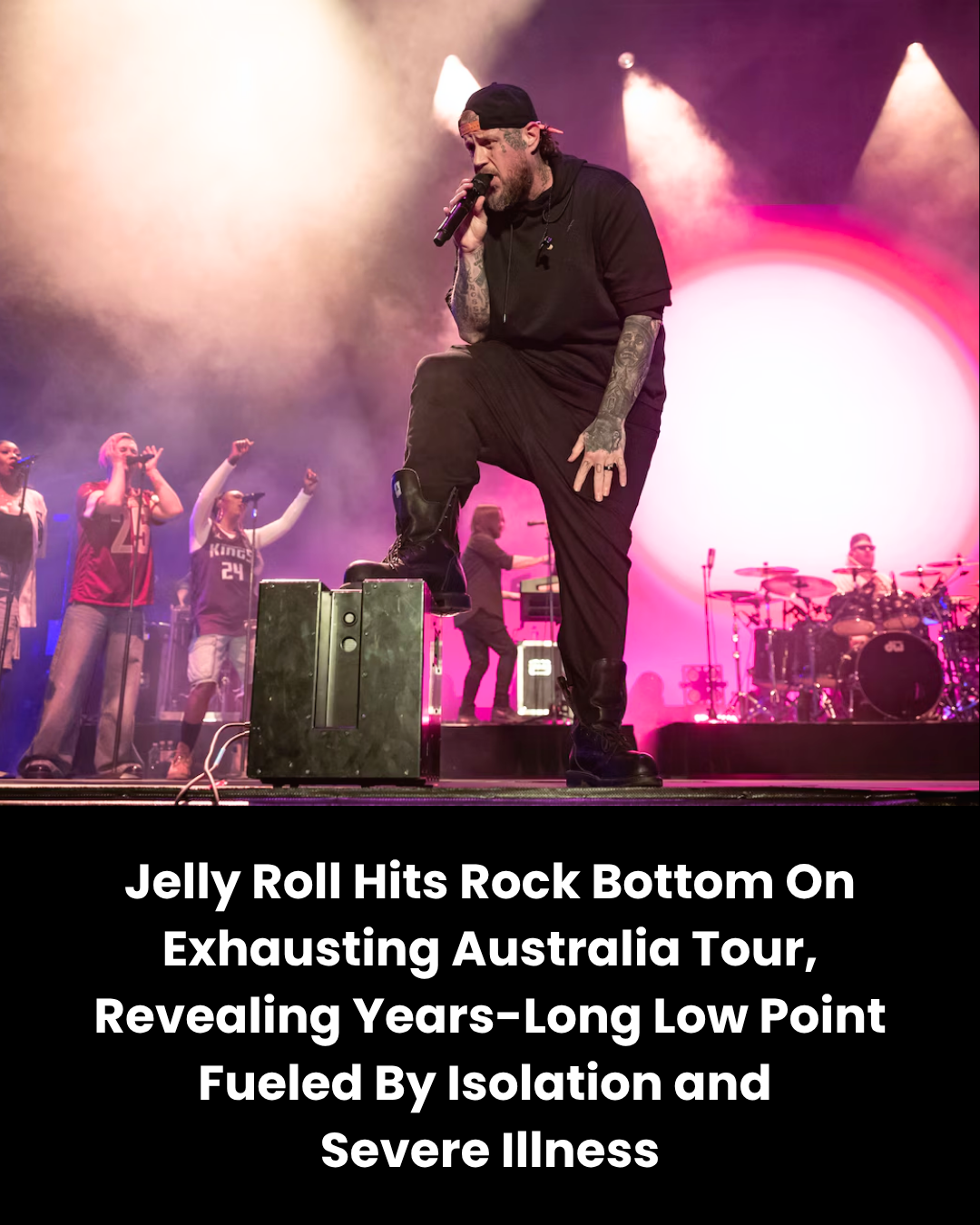 Jelly Roll Hits Rock Bottom On Exhausting Australia Tour, Revealing Years-Long Low Point Fueled By Isolation and  Severe Illness