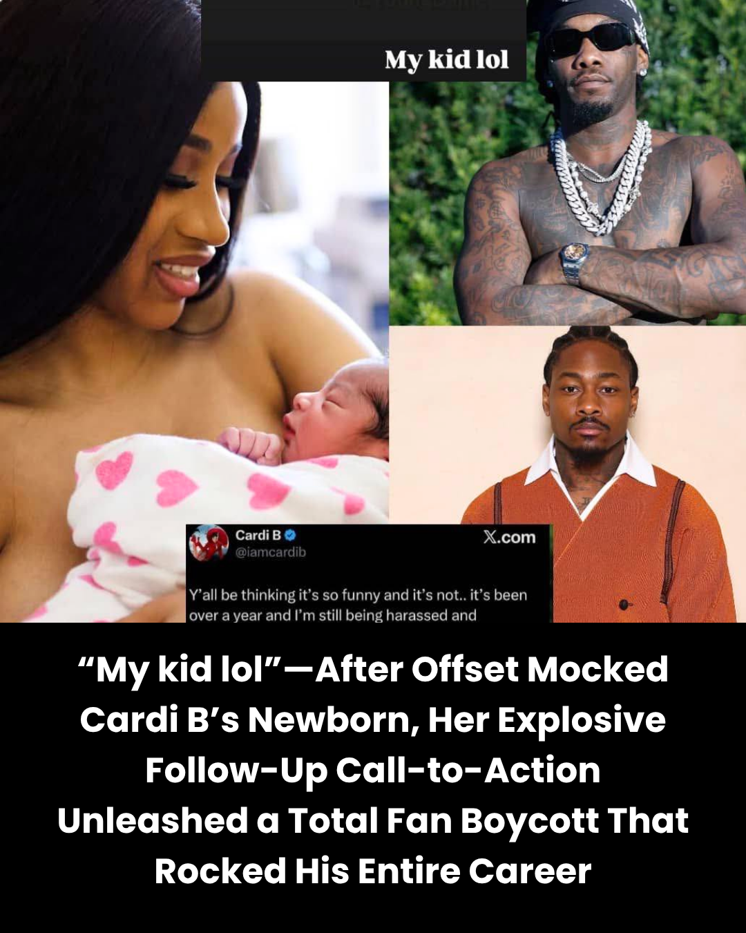 “My kid lol”—After Offset Mocked Cardi B’s Newborn, Her Explosive Follow-Up Call-to-Action Unleashed a Total Fan Boycott That Rocked His Entire Career