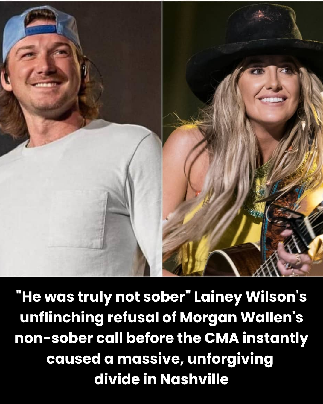 “He was truly not sober” Lainey Wilson’s unflinching refusal of Morgan Wallen’s non-sober call before the CMA instantly caused a massive, unforgiving  divide in Nashville