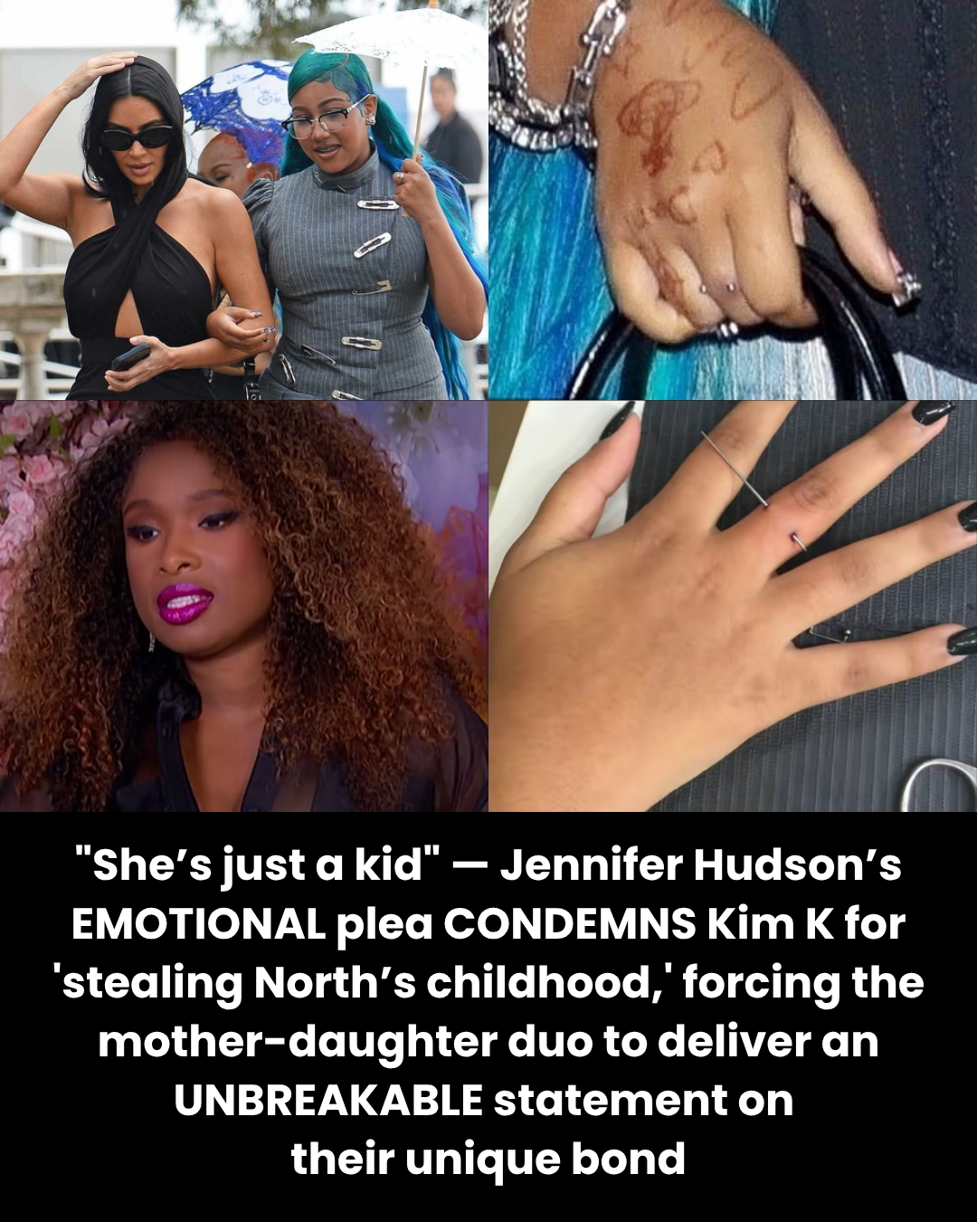 “She’s just a kid” — Jennifer Hudson’s EMOTIONAL plea ON AIR CONDEMNS Kim K for ‘stealing North’s childhood,’ forcing the mother-daughter duo to deliver an UNBREAKABLE statement  on their unique bond