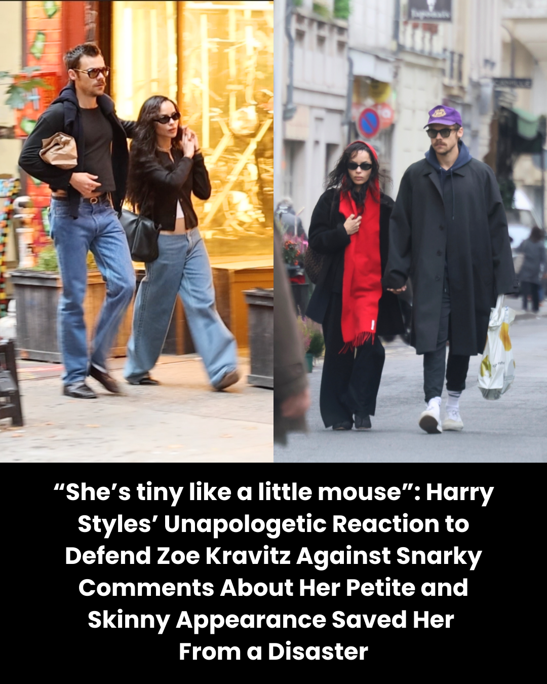 “She’s tiny like a little mouse”: Harry Styles’ Unapologetic Reaction to Defend Zoe Kravitz Against Snarky Comments About Her Petite and Skinny Appearance Saved Her  From a Disaster