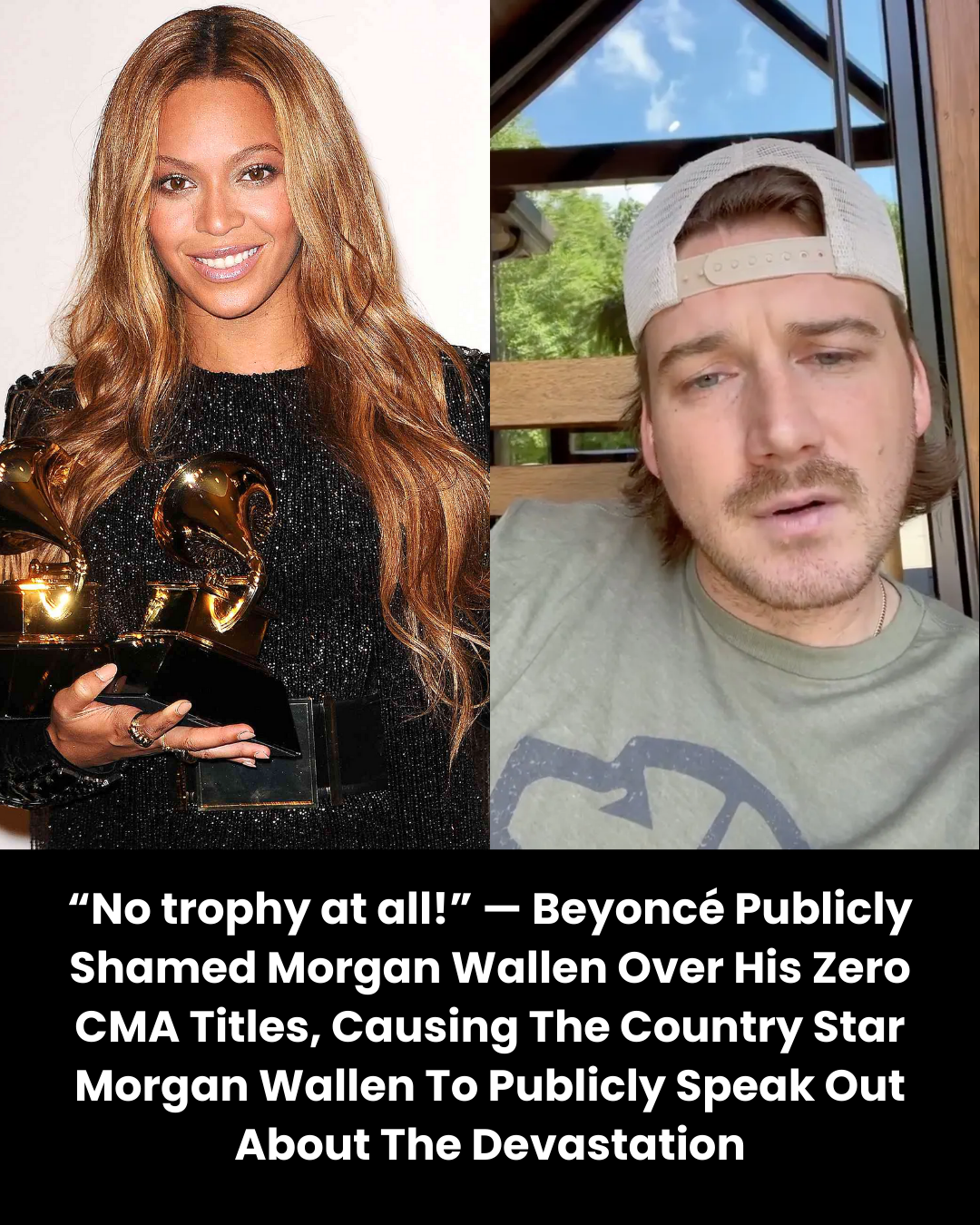 “No trophy at all!” — Beyoncé Publicly Shamed Morgan Wallen Over His Zero CMA Titles, Causing The Country Star Morgan Wallen To Publicly Speak Out About The Devastation