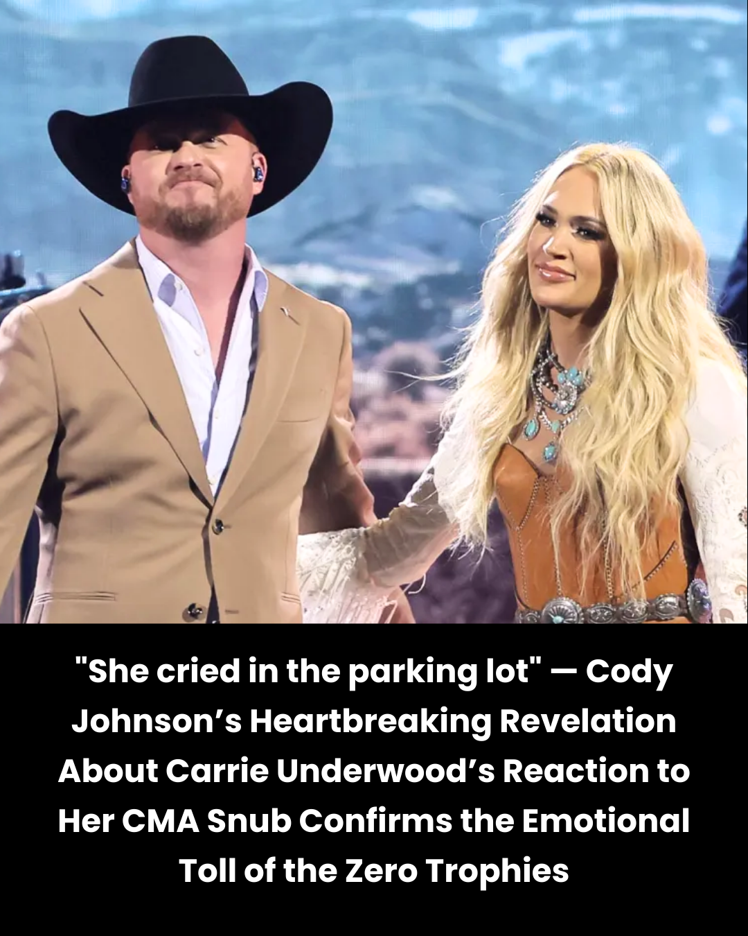 “She cried in the parking lot” — Cody Johnson’s Heartbreaking Revelation About Carrie Underwood’s Reaction to Her CMA Snub Confirms the Emotional Toll of the Zero Trophies