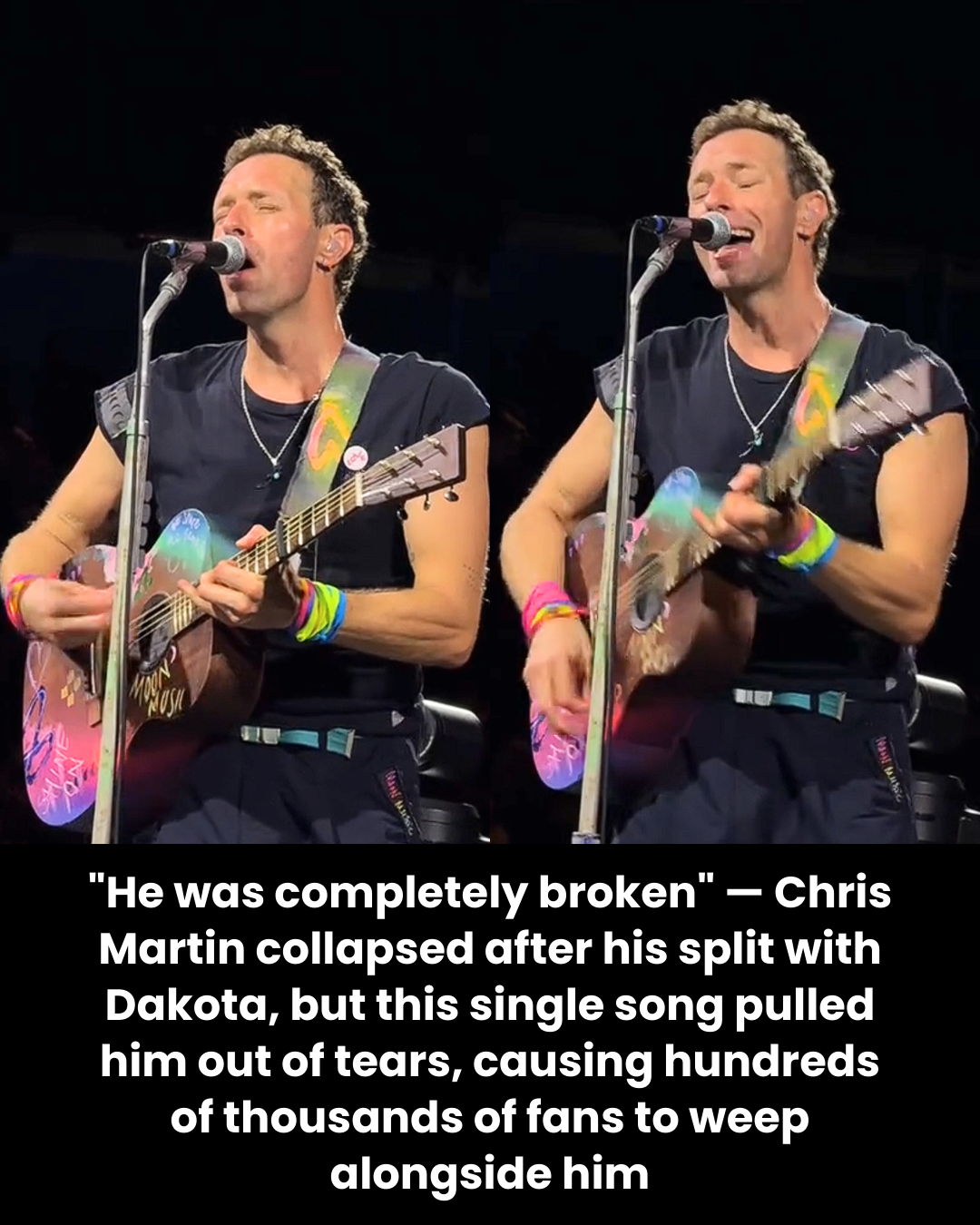 “He was completely broken” — Chris Martin collapsed after his split with Dakota, but this single song pulled him out of tears, causing hundreds of thousands of fans to weep alongside him