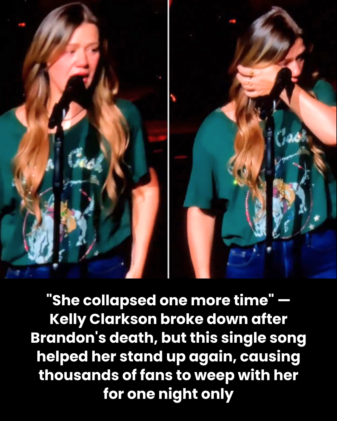 “She collapsed one more time” — Kelly Clarkson broke down after Brandon’s death, but this single song helped her stand up again, causing thousands of fans to weep with her for one night only