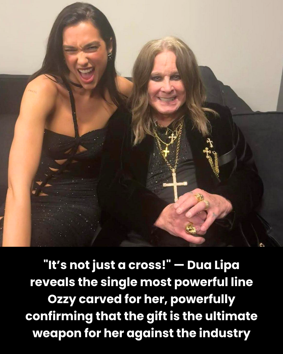 “It’s not just a cross!” — Dua Lipa reveals the single most powerful line Ozzy carved for her, powerfully confirming that the gift is the ultimate weapon for her against the industry