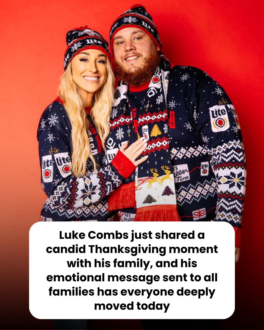 Luke Combs just shared a candid Thanksgiving moment with his family, and his emotional message sent to all families has everyone deeply moved today