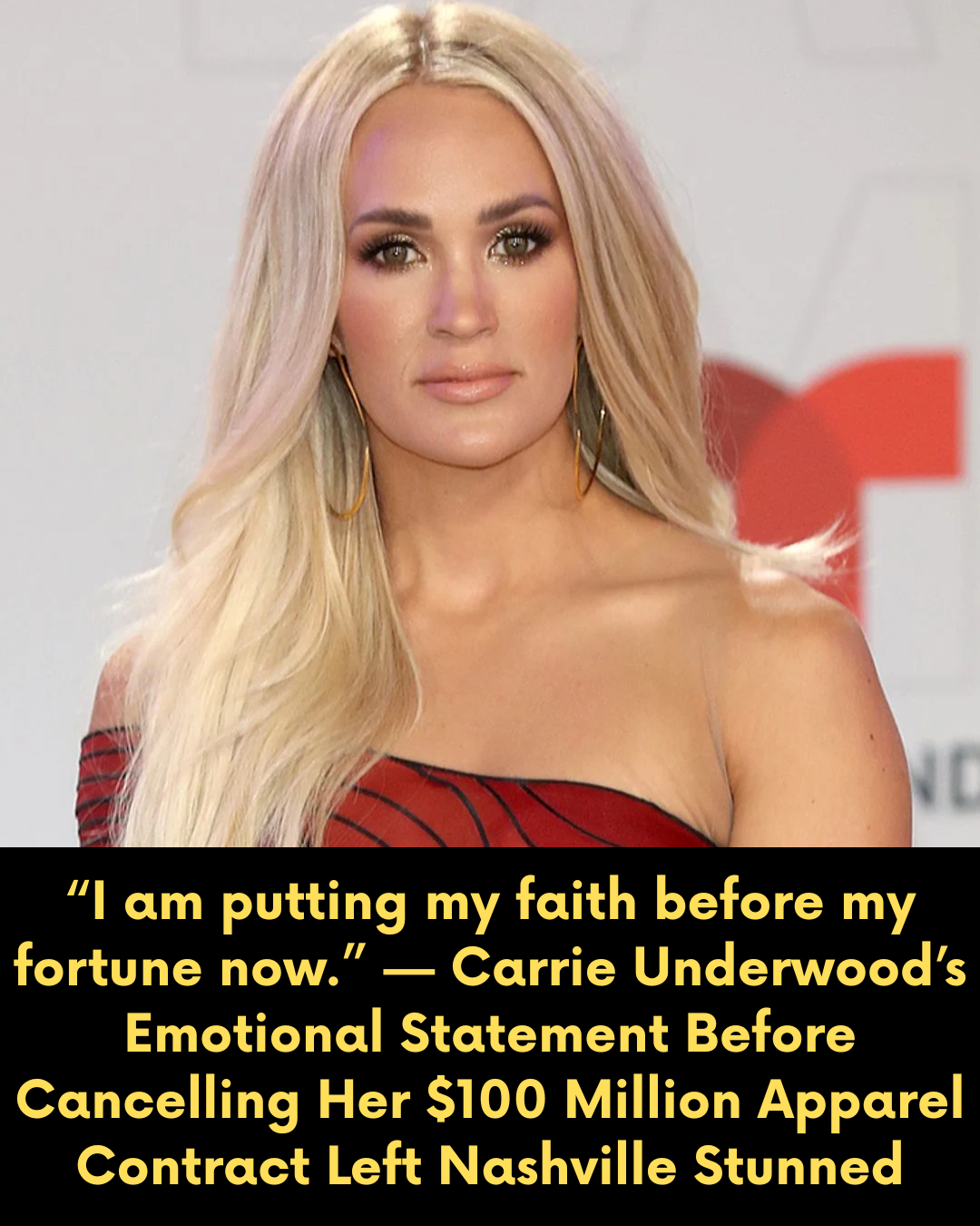 “I am putting my faith before my fortune now.” — Carrie Underwood’s Emotional Statement Before Cancelling Her $100 Million Apparel Contract Left Nashville Stunned