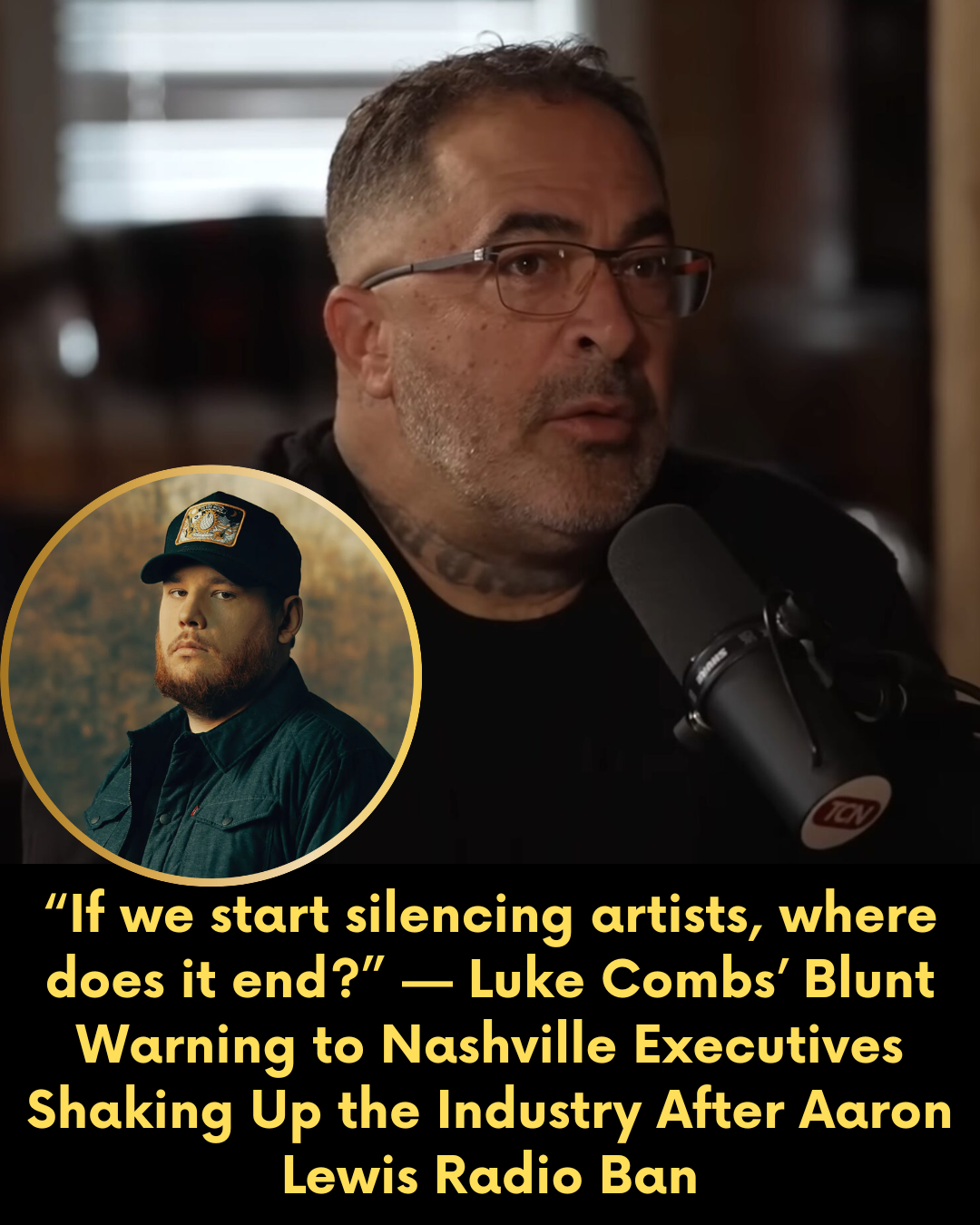 “If we start silencing artists, where does it end?” — Luke Combs’ Blunt Warning to Nashville Executives Shaking Up the Industry After Aaron Lewis Radio Ban