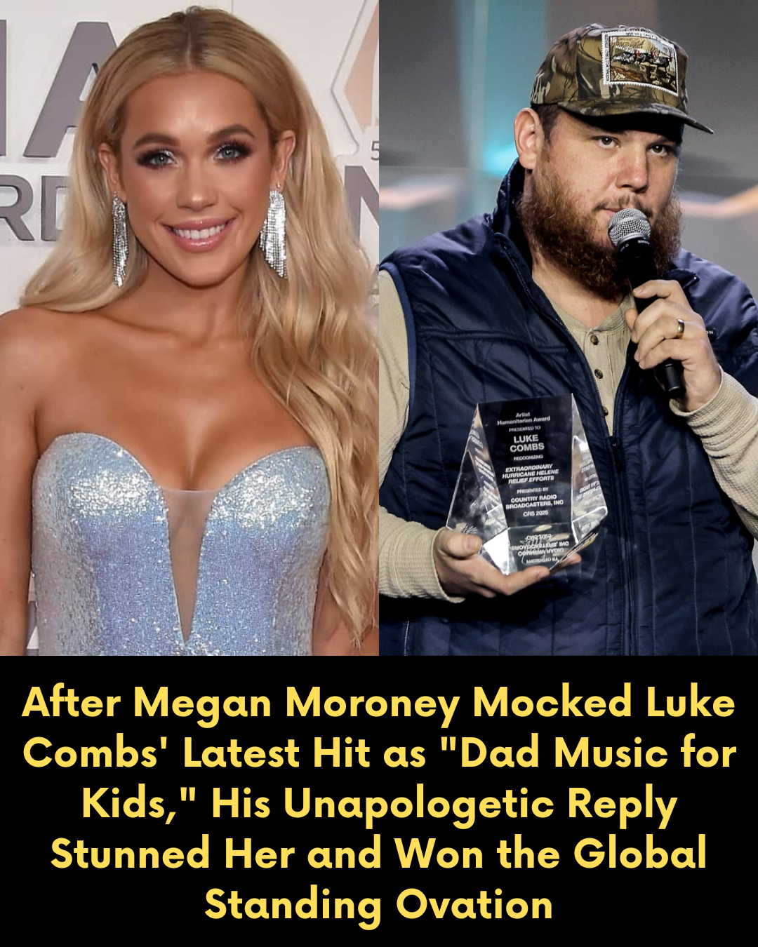 After Megan Moroney Mocked Luke Combs’ Latest Hit as “Dad Music for Kids,” His Unapologetic Reply Stunned Her and Won the Global Standing Ovation