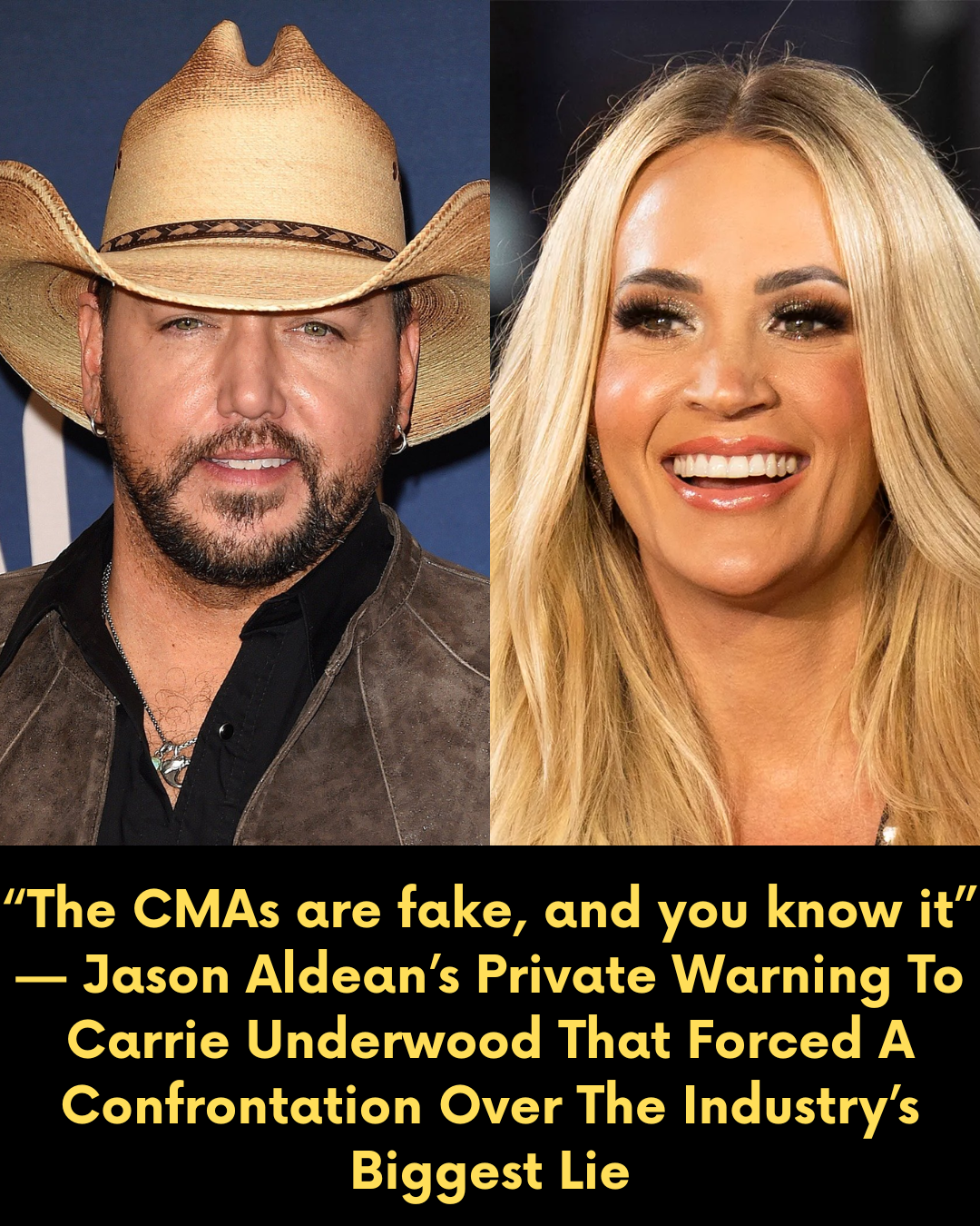 “The CMAs are fake, and you know it” — Jason Aldean’s Private Warning To Carrie Underwood That Forced A Confrontation Over The Industry’s Biggest Lie