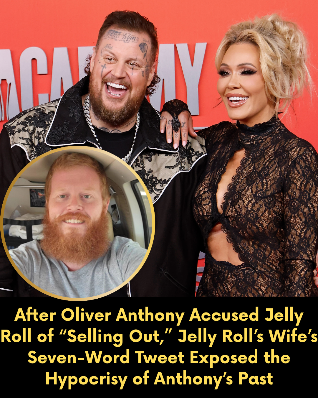 After Oliver Anthony Accused Jelly Roll of “Selling Out,” Jelly Roll’s Wife’s Seven-Word Tweet Exposed the Hypocrisy of Anthony’s Past