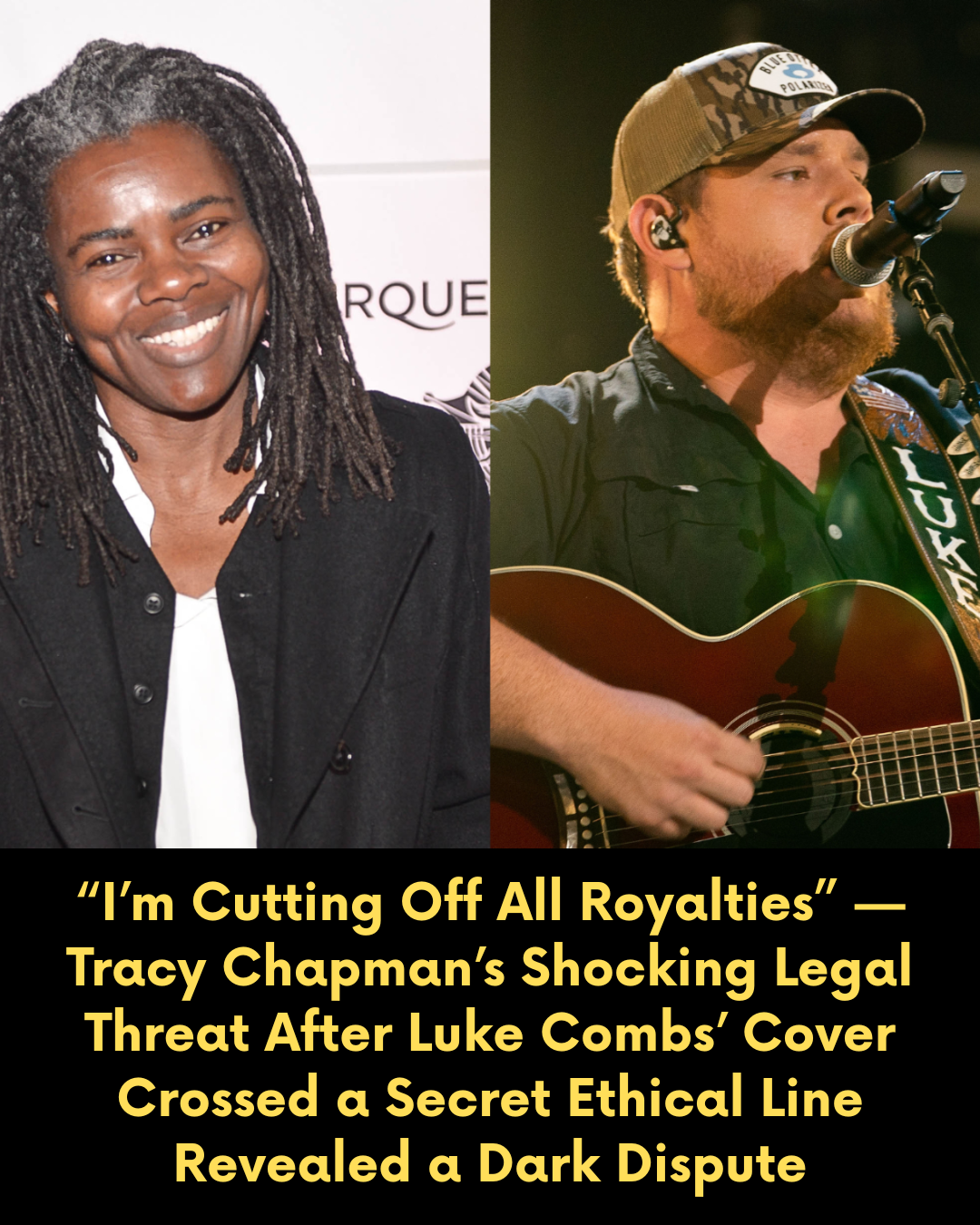 “I’m Cutting Off All Royalties” — Tracy Chapman’s Shocking Legal Threat After Luke Combs’ Cover Crossed a Secret Ethical Line Revealed a Dark Dispute