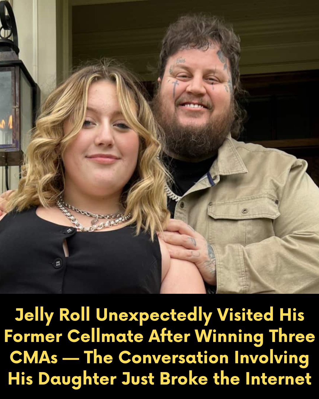 Jelly Roll Unexpectedly Visited His Former Cellmate After Winning Three CMAs — The Conversation Involving His Daughter Just Broke the Internet
