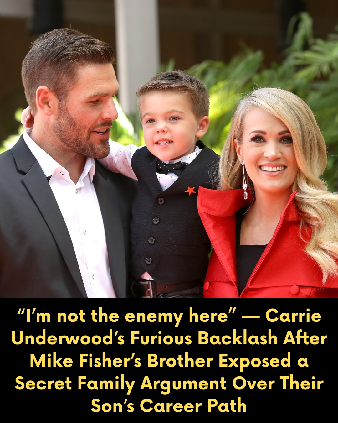“I’m not the enemy here” — Carrie Underwood’s Furious Backlash After Mike Fisher’s Brother Exposed a Secret Family Argument Over Their Son’s Career Path