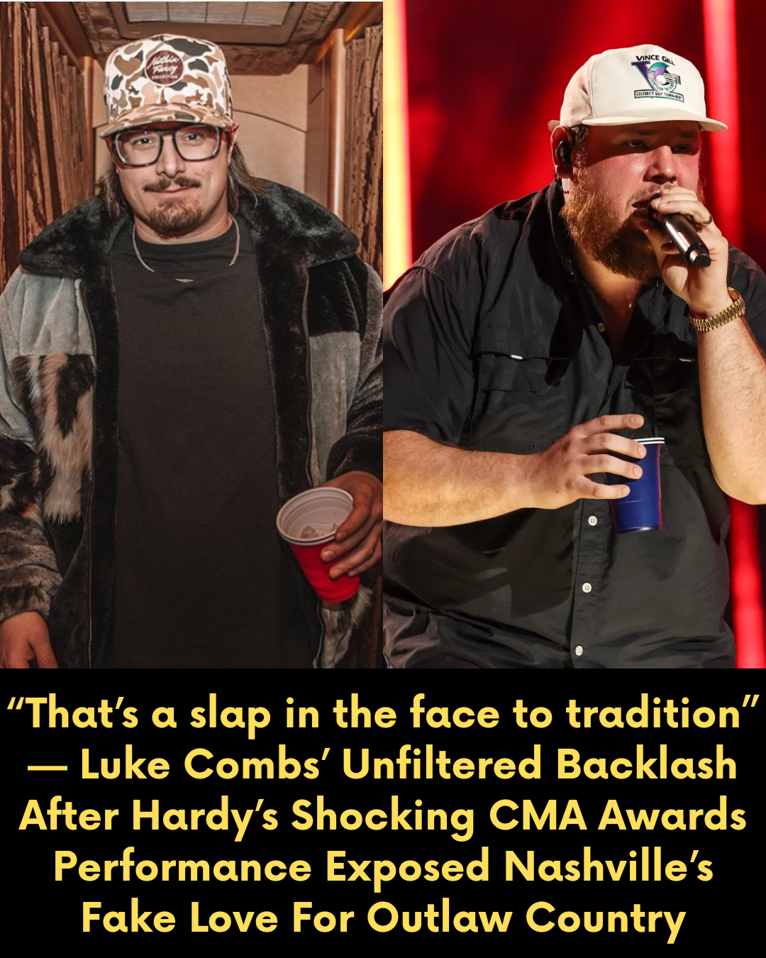 “That’s a slap in the face to tradition” — Luke Combs’ Unfiltered Backlash After Hardy’s Shocking CMA Awards Performance Exposed Nashville’s Fake Love For Outlaw Country