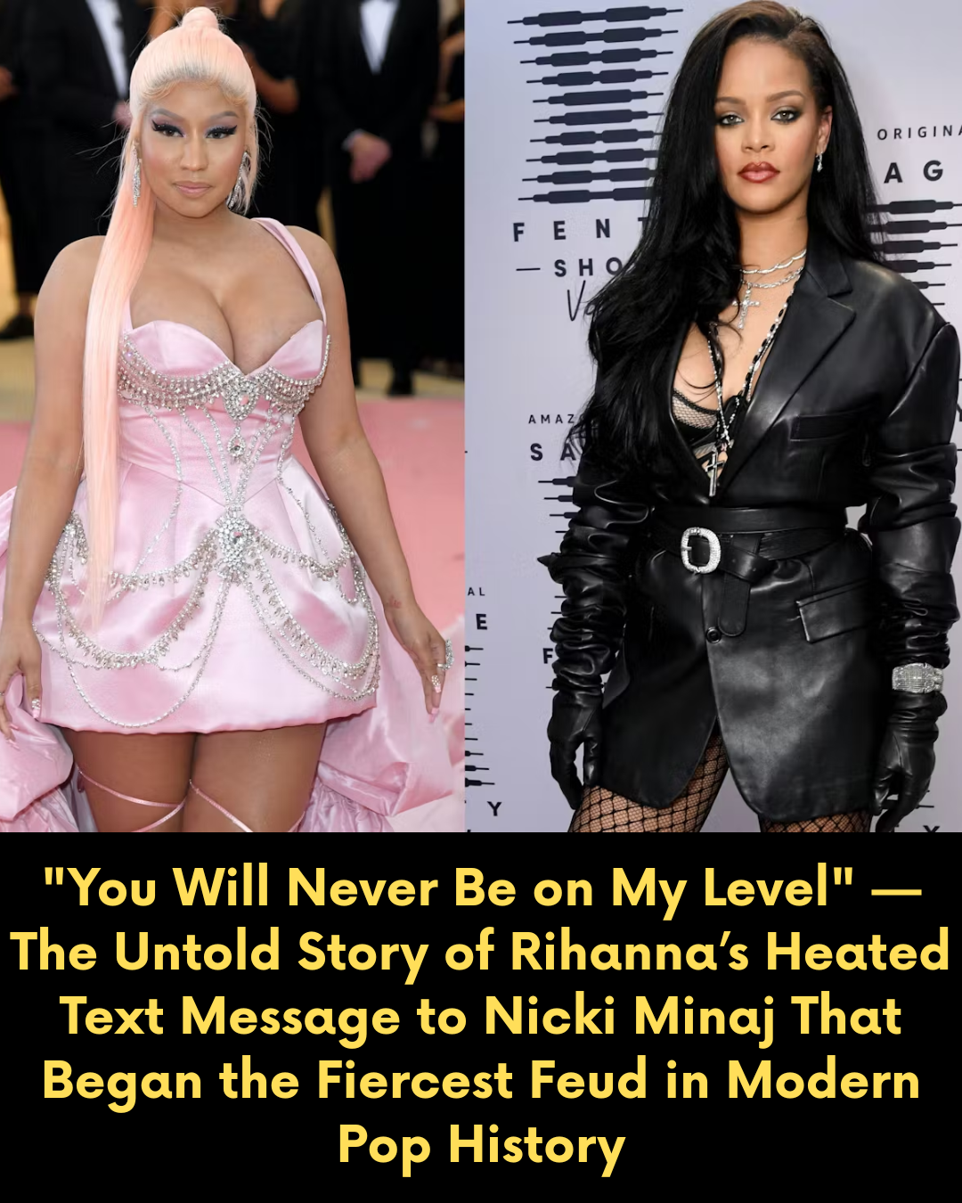 “You Will Never Be on My Level” — The Untold Story of Rihanna’s Heated Text Message to Nicki Minaj That Began the Fiercest Feud in Modern Pop History
