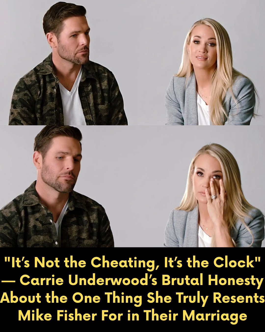 “It’s Not the Cheating, It’s the Clock” — Carrie Underwood’s Brutal Honesty About the One Thing She Truly Resents Mike Fisher For in Their Marriage