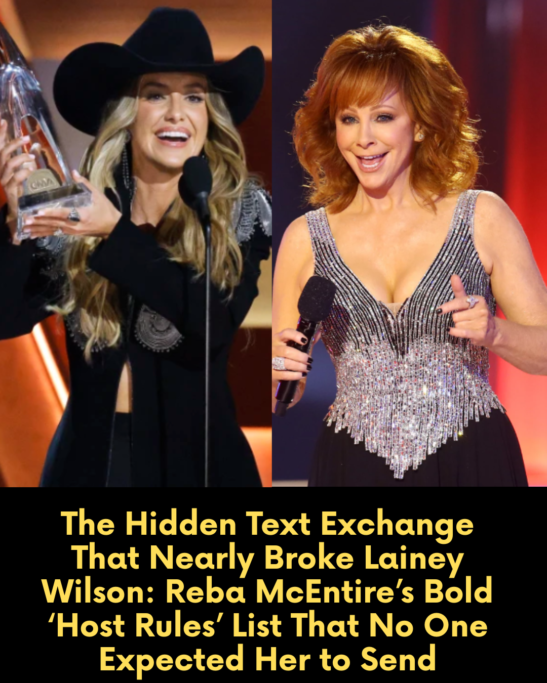 The Hidden Text Exchange That Nearly Broke Lainey Wilson: Reba McEntire’s Bold ‘Host Rules’ List That No One Expected Her to Send