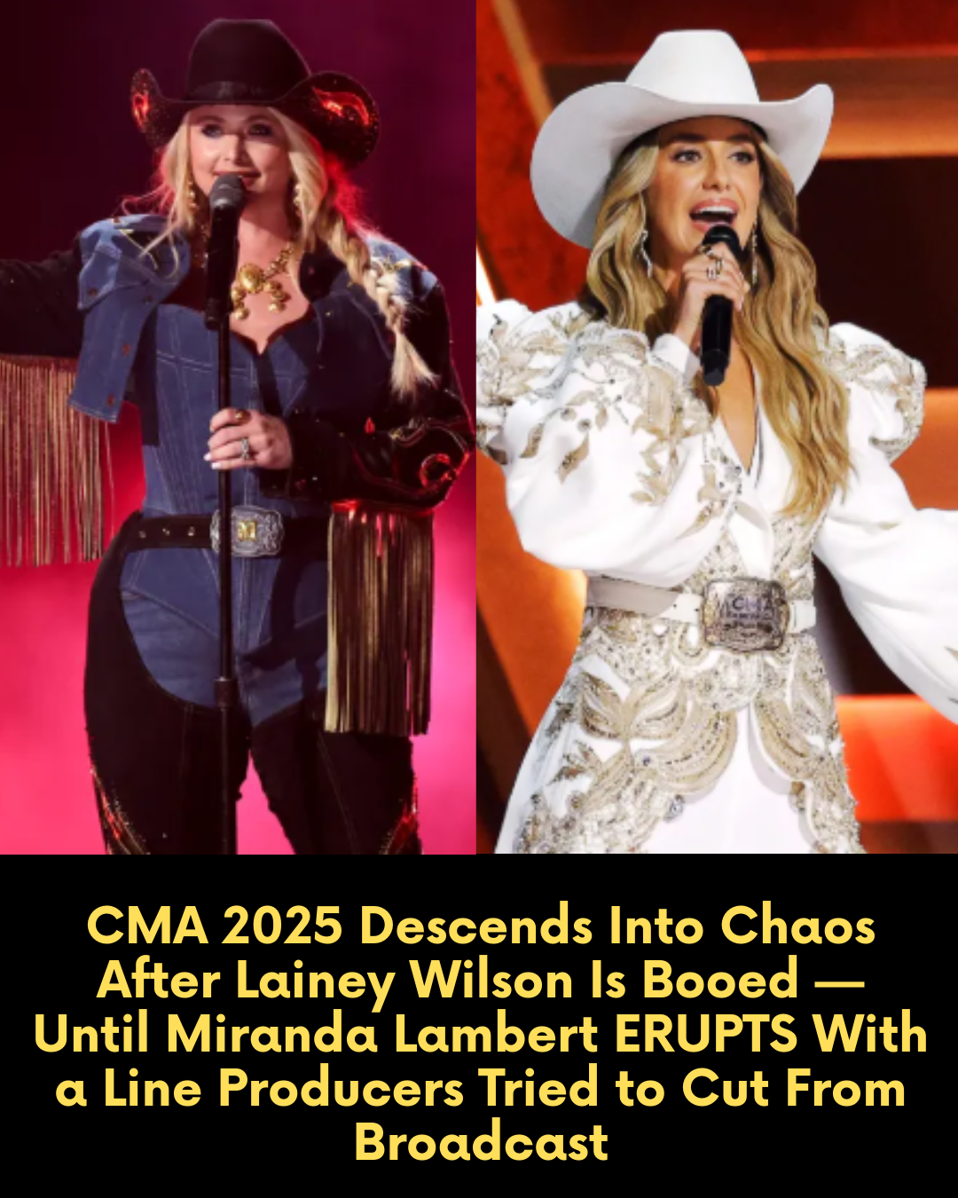 CMA 2025 Descends Into Chaos After Lainey Wilson Is Booed — Until Miranda Lambert ERUPTS With a Line Producers Tried to Cut From Broadcast