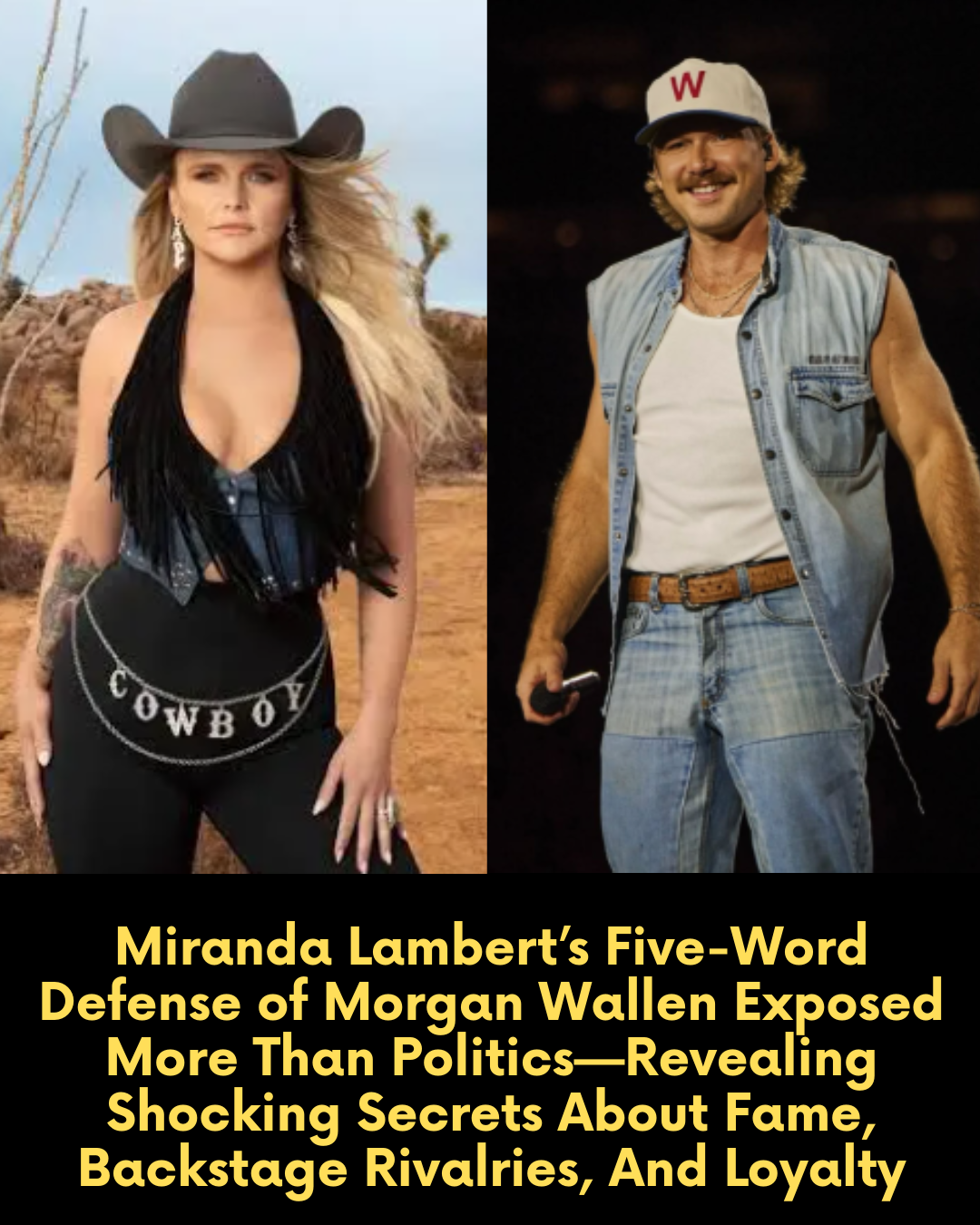 Miranda Lambert’s Five-Word Defense of Morgan Wallen Exposed More Than Politics—Revealing Shocking Secrets About Fame, Backstage Rivalries, And Loyalty