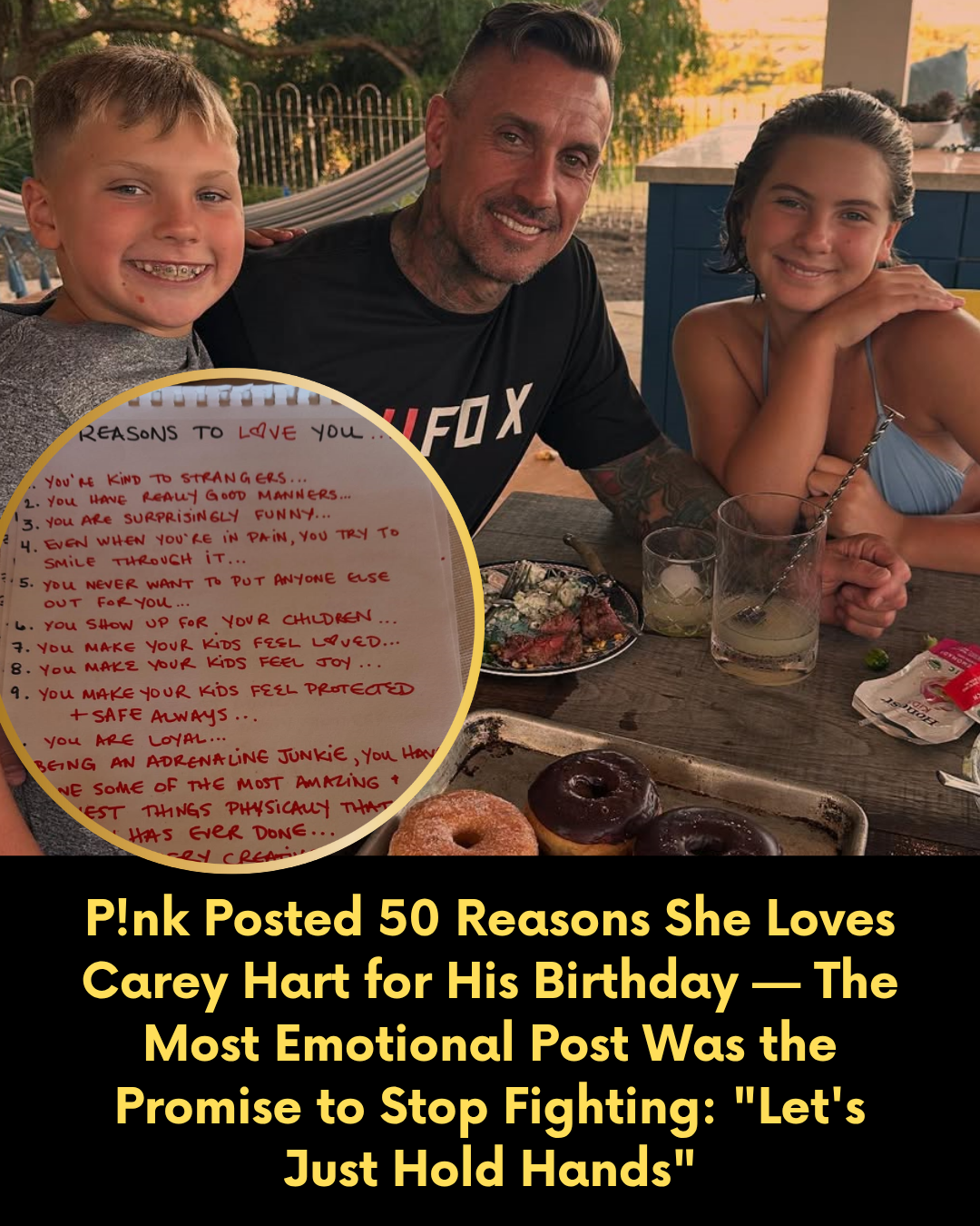 P!nk Posted 50 Reasons She Loves Carey Hart for His Birthday — The Most Emotional Post Was the Promise to Stop Fighting: “Let’s Just Hold Hands.”