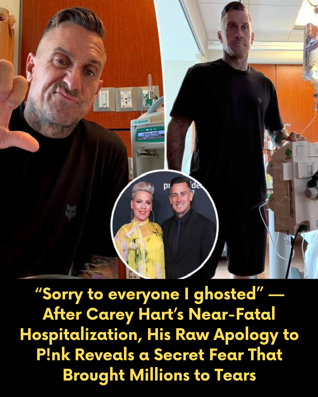 “Sorry to everyone I ghosted” — After Carey Hart’s Near-Fatal Hospitalization, His Raw Apology to P!nk Reveals a Secret Fear That Brought Millions to Tears