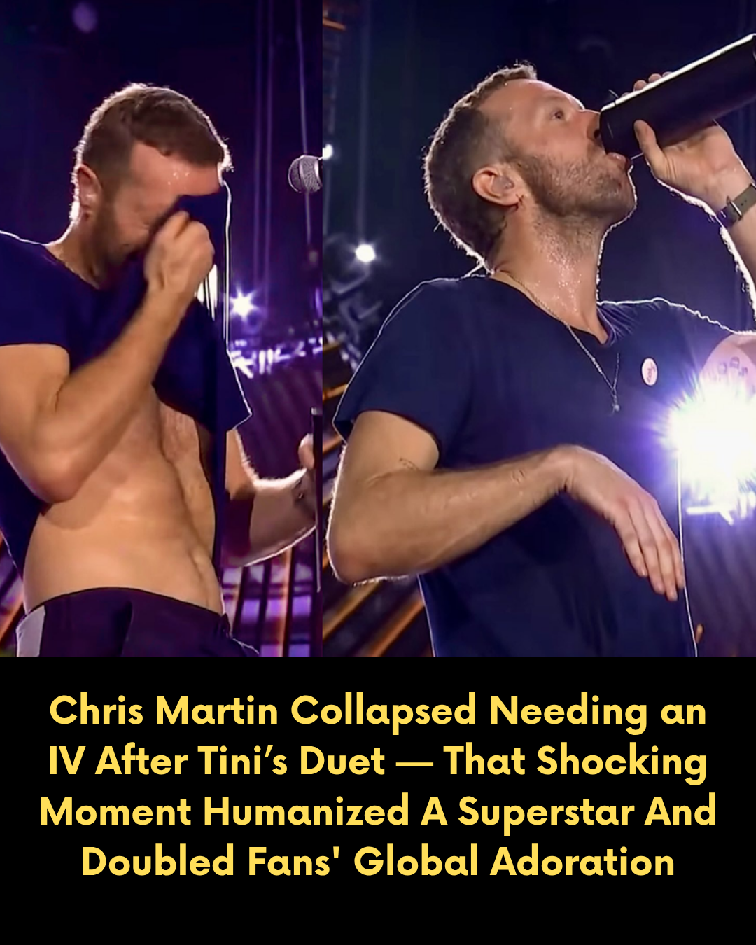 Chris Martin Collapsed Needing an IV After Tini’s Duet — That Shocking Moment Humanized A Superstar And Doubled Fans’ Global Adoration